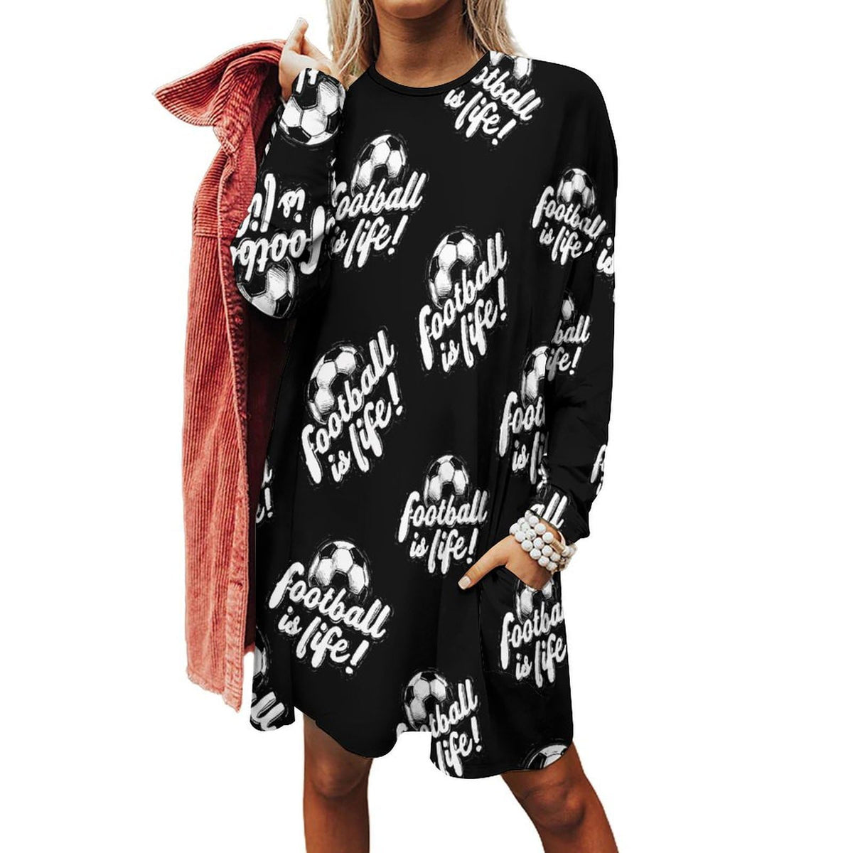 sweat-shirt pull pour femme « Football Is Life », taille 6XL